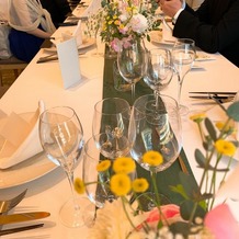 ＡＭＡＮＤＡＮ　ＳＫＹ（アマンダンスカイ）の画像｜ゲストテーブル装花は春らしいピンク、黄色、花でリクエスト。イメージ通りで満足です