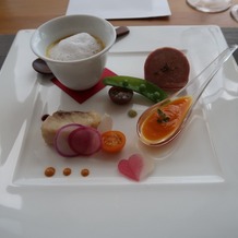 ホテルマリノアリゾート福岡の画像｜左上の人参のスープが美味しかった。ハートなど可愛い飾りも良かった。