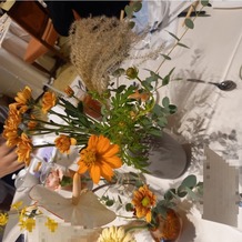 ＱＵＡＮＴＩＣ（クアンティック）の画像｜各テーブルセンターに飾られた花
帰りの際にミニ花束で配られていました