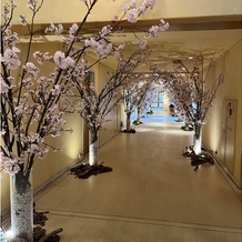 星野リゾート　軽井沢ホテルブレストンコートの画像｜披露宴会場に続く廊下(季節毎に変わる)