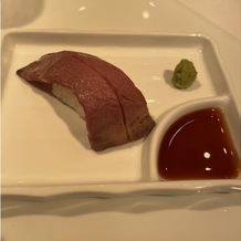 ホテルフランクスの画像｜ローストビーフのお寿司
お寿司ビッフェでの一口サイズの試食