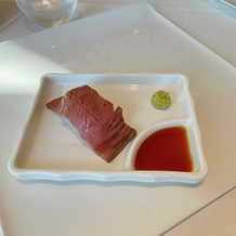 ホテルフランクスの画像｜肉寿司。オプションですが、寿司バーはゲストにも喜ばれると思います。