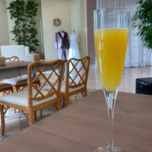 ル・シャン・ド・ククの画像｜下見の際に出された飲み物
微炭酸のオレンジジュースでオススメ