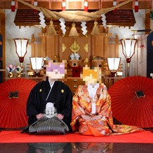 マリエカリヨン名古屋の画像｜前撮りの和装
式場の7階にある神殿で撮影