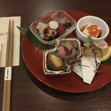 THE KAWABUN NAGOYAの画像｜試食の料理写真。お箸で食べるところは他の式場とは違い、カワブンナゴヤならではだと思う。