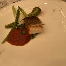 ヴィラ・グランディス　ウエディングリゾート　TOYAMAの画像｜お魚料理です！添えてある野菜が甘くて美味しいです！