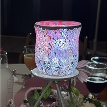 ディアステージつくばフォレストテラスの画像｜各テーブルにせっちした「コーラルキャンドル」は新郎新婦が水を注ぐと美しく光ります