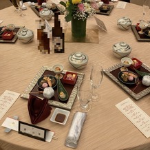 会津・東山温泉　御宿 東鳳の画像｜6人がけの丸いテーブルでした。