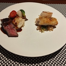 FUNATSURU KYOTO KAMOGAWA RESORT （国登録有形文化財）の画像｜メインのお肉とお魚（試食用）