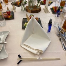 ホテルエピナール那須／那須高原　森のチャペルの画像｜披露宴開始前に設置してある料理などです。
