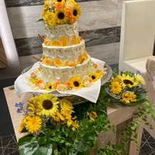 ベルヴィ　大宮サンパレス／ＧＬＡＮＺ（グランツ）の画像｜夏らしく向日葵に飾られたウエディングケーキで可愛かったです！