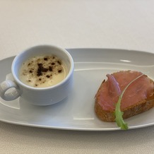 神戸メリケンパークオリエンタルホテルの画像｜試食のお料理
左側の帆立貝とじゃがいものスープが美味しかったです