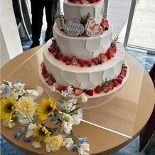 神戸メリケンパークオリエンタルホテルの画像|ケーキは追加料金でお気に入りのものを選びました。アイシングクッキーは持ち込みです。