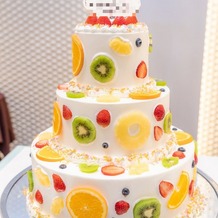 Ｍｏｎｔｅｒｆａｒｅ（モンテファーレ）の画像｜ケーキは3段にして、フルーツの断面を飾りました。ホイップの上にはカラースプレーを乗せました。