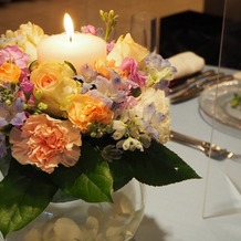ホテルクリスタルパレスの画像｜こちらのキャンドルとお花は、式終了後に頂くことが出来ました。かなり長持ちするお花でした。