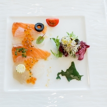 ＪＲタワーホテル日航札幌の画像｜前菜のカルパッチョ、北海道型の昆布が公表でした
