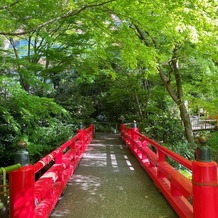 ホテル椿山荘東京の画像｜椿山荘の庭園。ここで和装の写真を撮るのが楽しみです。鮮やかな緑の橋の色、絶対映えると思います。