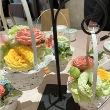 RESORT ISLAND PASSAGE KINKAI（パサージュ琴海）の画像｜テーブルコーデが可愛かったです！
披露宴の後、こちらのお花は
プレゼントで頂きました！