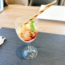 アーヴェリール迎賓館　岡山の画像｜デザート。
大好きなももで、とってもおしゃれでどれも美味しかった。
