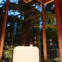 鶴見ノ森　迎賓館の画像｜挙式会場からは巨大な樹を見ることができました。