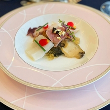 シェラトングランドホテル広島の画像｜海鮮ジュレサラダ。アワビがとても美味でした。