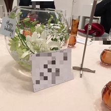ザ・リーヴス　プレミアムテラスの画像｜テーブルには綺麗なお花があり、キャンドルは式で使用後お土産にいただけました
