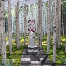軽井沢ニューアート ウェディング 風通る白樺と苔の森チャペルの画像