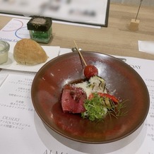 アルマリアン ＴＯＫＹＯの画像｜ブライダルフェアにて試食　2人揃って牛フィレとリゾットが好みでした！当日の料理ではないのが少し残念！