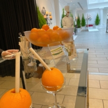アルカンシエル luxe mariage大阪の画像｜生絞りオレンジジュース。ビジュアルも可愛かったです♪