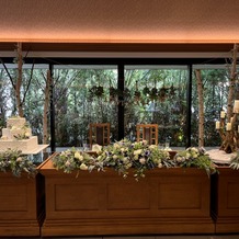 アルカンシエル luxe mariage大阪の画像｜高砂がゲストのテーブルたちとフラットになっていて、同じ目線で見られるようになっていました。