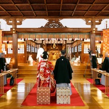 若宮の杜　迎賓館（名古屋観光ホテル）の画像｜神殿での挙式は厳かな雰囲気でした。