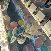 ＰＯＰＣＯＲＮ　ＫＯＢＥ（ポップコーン　神戸）の画像｜会場:ブルースター
バルーンシャワー演出（挙式当日）
天井が高い会場ならではの演出だと思います