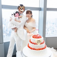 グランブリエ東京（GRAND BRILLER TOKYO）の画像｜娘と一緒にケーキカット
お誕生日おめでとう