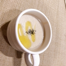 ザ グランダブリュー 水戸（THE GRAND W MITO）の画像｜蓮根のポタージュ！
茨城らしくて、味もおいしくてぜひ式でもコースに入れたいです。