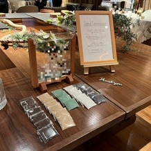 少人数専門会場 Cｏｎｃｅｐｔ １／ｆ （コンセプト・エフブンノイチ）の画像｜ビュッフェを並べるテーブルで、サンドセレモニーを行いました。