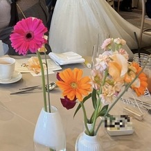 Hilltop Resort YAMANOUE（ヒルトップリゾート 福岡内）の画像｜ゲストテーブルの装花です