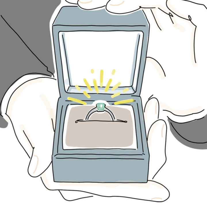 エメラルドの婚約指輪