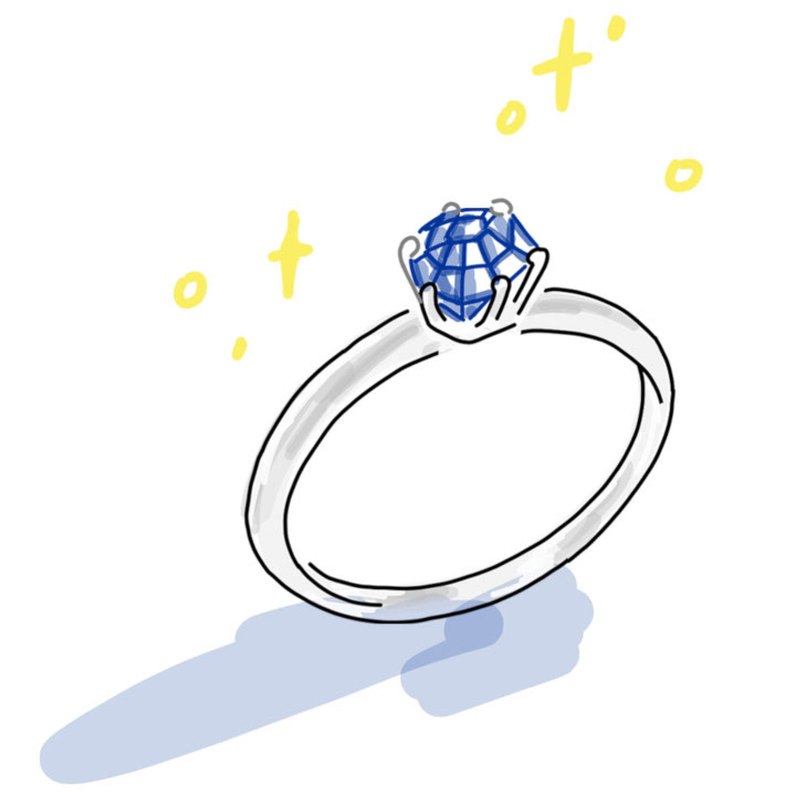 婚約指輪のダイヤの代わりにサファイアを使う