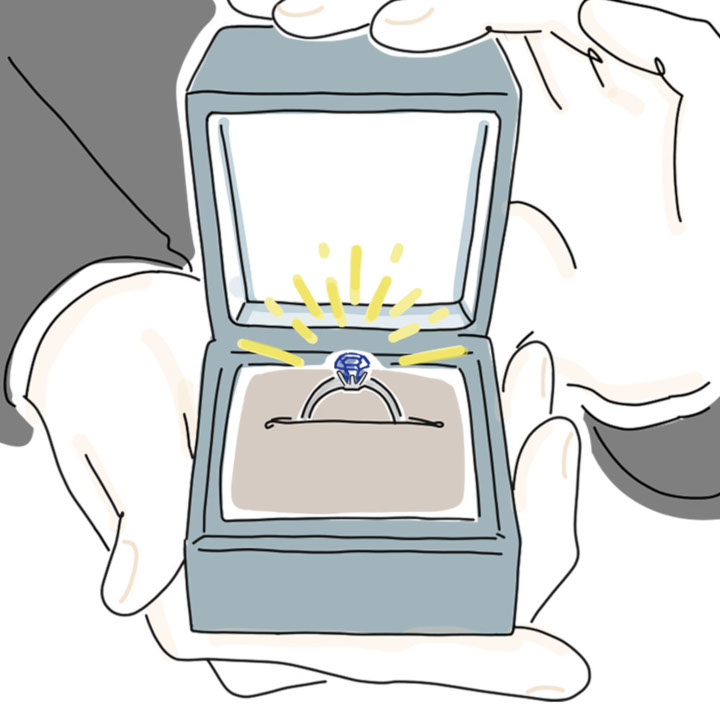 サファイアの婚約指輪