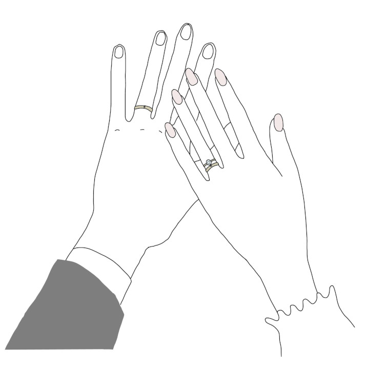 婚約指輪と結婚指輪の違いイラスト
