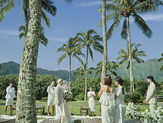 ザ・プライベート・ガーデン アロハ・ケ・アクア（アロハ・ケ・アクア・チャペル）:風にヤシの木が揺れる神聖な場所で大自然に見守られ、ハワイでしか体験できないスピリチュアルな挙式を