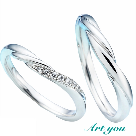 美指効果のウェーブ】製法までオーダーメイド☆結婚指輪【優彩～YUUSAI