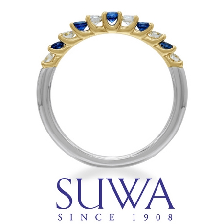 SUWA（スワ）サファイアダイヤモンド　エアセッティング ハーフエタニティリング