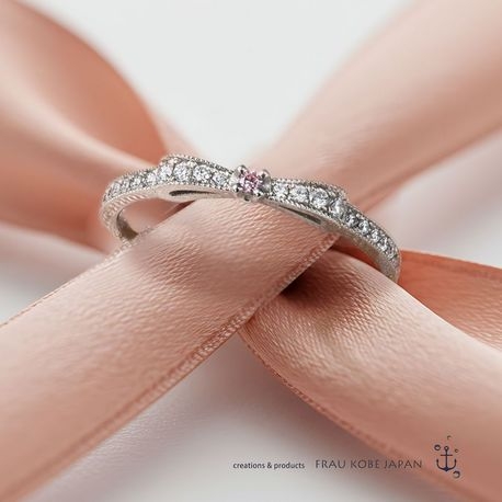 2点限定｜天然ピンクダイヤリング「RIBBON／リボン」｜FRAU KOBE JAPAN