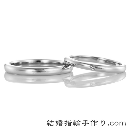 プラチナ950の手作り結婚指輪【38,251円】甲丸