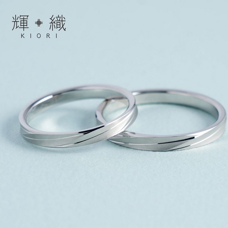 輝織オリジナル】ペア感を大切に プラチナ950マリッジリング RJ12