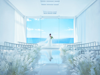 THE SURF SEASIDE SCENE MIYAKOJIMA(ザ・サーフ シーサイドシーン宮古島):見晴らしの良い事由な空間がひときわお2人らしい誓いの時間にしてくれます