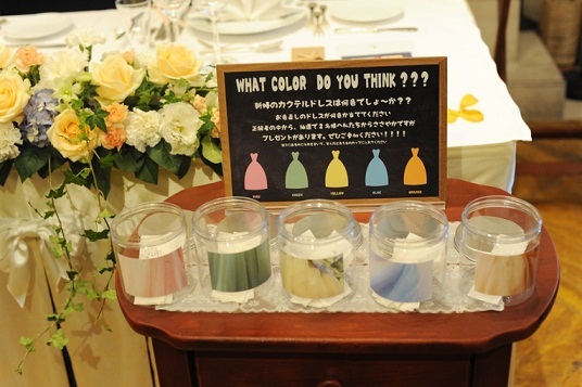 赤坂ル アンジェ教会のプランナーブログ カラードレス色当てゲーム 結婚式場 ウエディング 挙式 ブライダル ゼクシィ