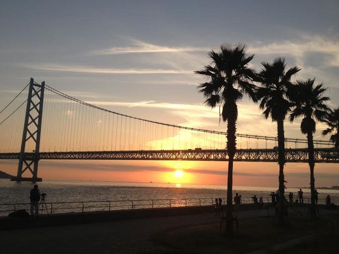 明石海峡大橋夕陽