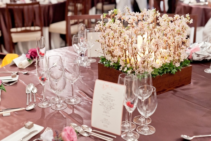 フォーチュン ガーデン 京都 Fortune Garden Kyoto のプランナーブログ 桜のテーブル装花 結婚 式場 ウエディング 挙式 ブライダル ゼクシィ